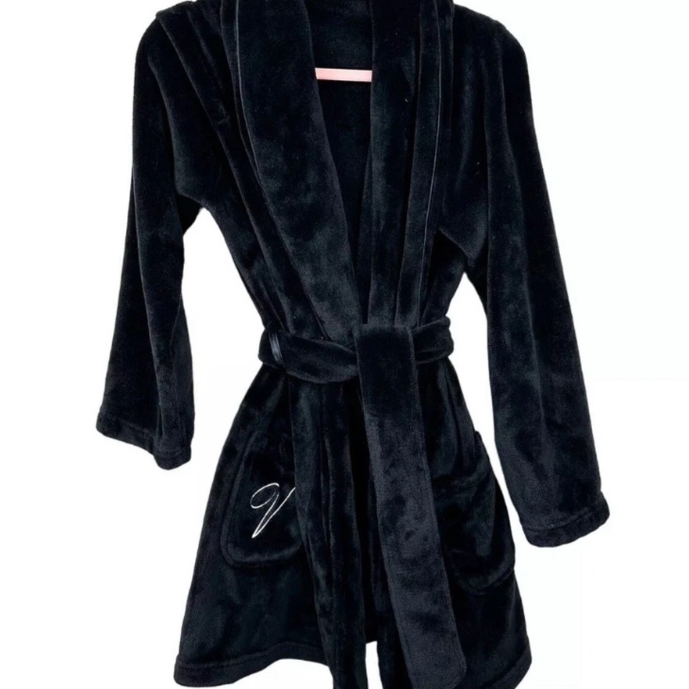 Victoria's Secret super soft comfy black Plush Robe medium women’s